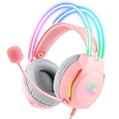 ONIKUMA X26 - PRO Gaming headphones for Gamers with Noise Canceling Omni-directional HD microphone Stereo 3D Surround Sound RGB Lights Gaming headset PC/XBOX/PS4