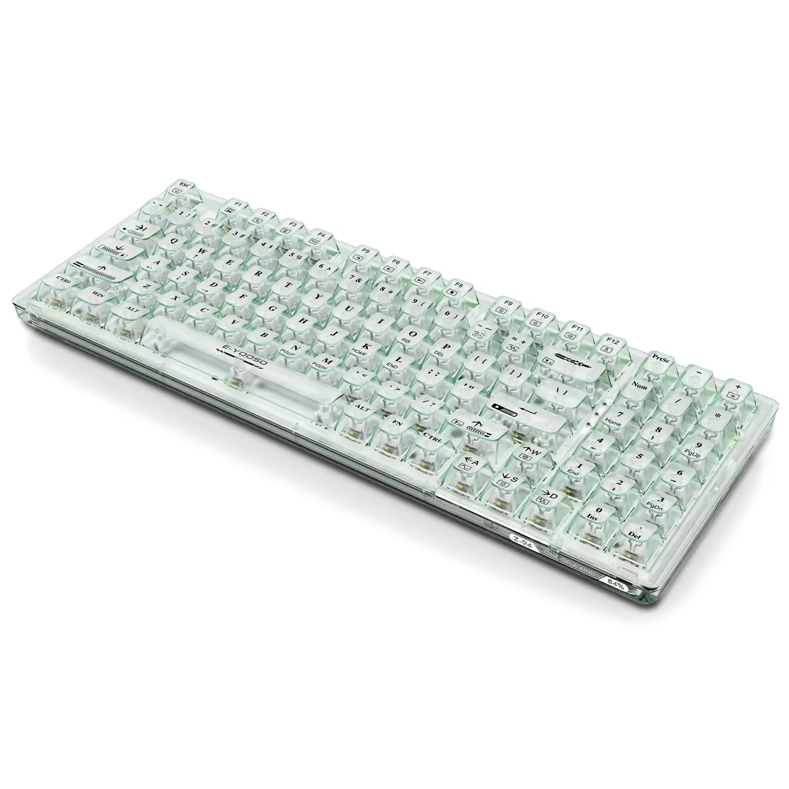 EYOOSO Z94 95% 94 key computer keyboard transparent purpal for women pc led pbt lucency transparent gaming mechanical keyboard