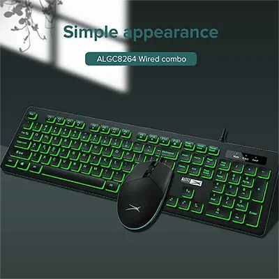 Altec Lansing ALBC8264 - Gaming keyboard and mouse combo for Gamers Wired in Ergonomic design QWERTY layout waterproof gaming keyboards with RGB lightings plug and paly USB Windows/MAC/OS compatible