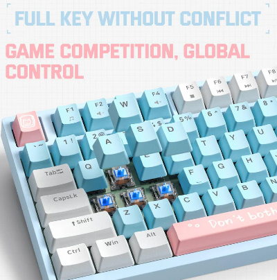 ONIKUMA G52 82 Keys USB Wired Mechanical Keyboard, Professional Gaming Keyboard with RGB Backlit Matte Key Caps for PC Laptop