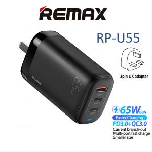 REMAX  RP-U55-REMAX Ligil Series 65W PD+QC GaN Fast Charger RP-U55 2C1A